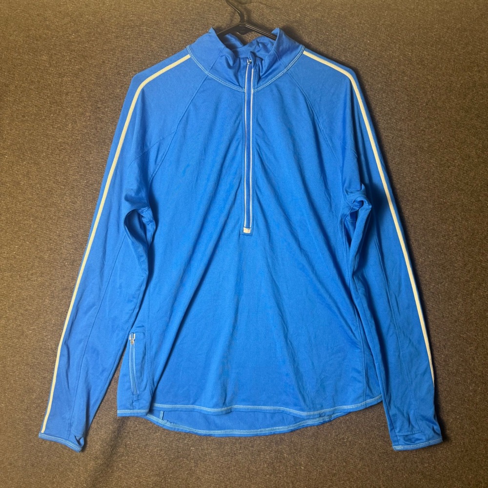 Athleta Womens XL Royal Blue 1/4 Zip Long Sleeve Running Top lightweight